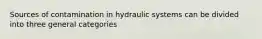 Sources of contamination in hydraulic systems can be divided into three general categories