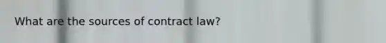 What are the sources of contract law?