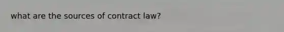 what are the sources of contract law?