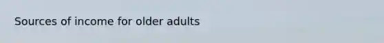 Sources of income for older adults