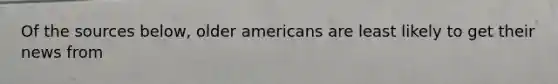 Of the sources below, older americans are least likely to get their news from