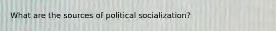 What are the sources of political socialization?