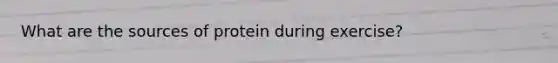 What are the sources of protein during exercise?