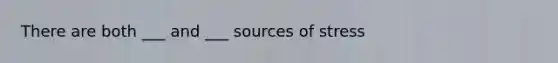 There are both ___ and ___ sources of stress