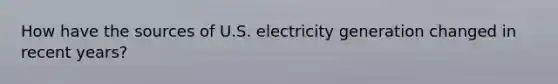 How have the sources of U.S. electricity generation changed in recent years?