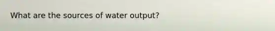 What are the sources of water output?