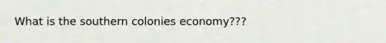 What is the southern colonies economy???