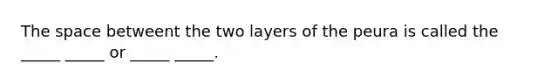 The space betweent the two layers of the peura is called the _____ _____ or _____ _____.