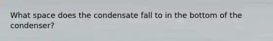 What space does the condensate fall to in the bottom of the condenser?