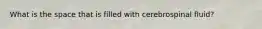 What is the space that is filled with cerebrospinal fluid?