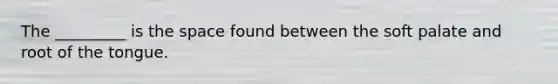 The _________ is the space found between the soft palate and root of the tongue.