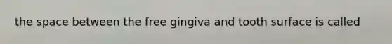 the space between the free gingiva and tooth surface is called