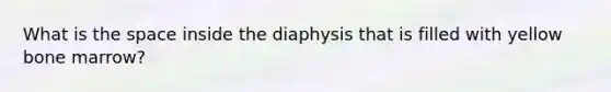 What is <a href='https://www.questionai.com/knowledge/k0Lyloclid-the-space' class='anchor-knowledge'>the space</a> inside the diaphysis that is filled with yellow bone marrow?