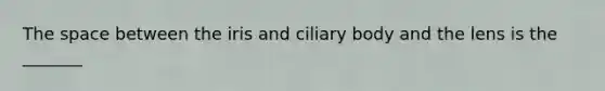 <a href='https://www.questionai.com/knowledge/k0Lyloclid-the-space' class='anchor-knowledge'>the space</a> between the iris and ciliary body and the lens is the _______