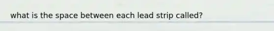 what is the space between each lead strip called?