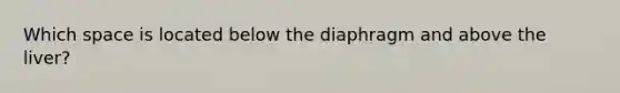 Which space is located below the diaphragm and above the liver?