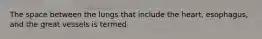 The space between the lungs that include the heart, esophagus, and the great vessels is termed