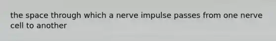 the space through which a nerve impulse passes from one nerve cell to another