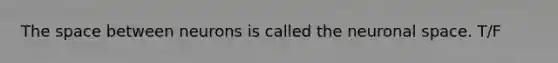The space between neurons is called the neuronal space. T/F