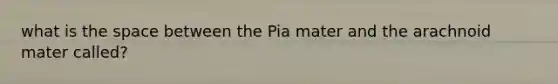 what is the space between the Pia mater and the arachnoid mater called?