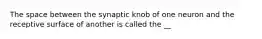 The space between the synaptic knob of one neuron and the receptive surface of another is called the __