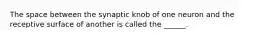 The space between the synaptic knob of one neuron and the receptive surface of another is called the ______.