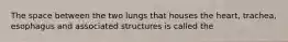 The space between the two lungs that houses the heart, trachea, esophagus and associated structures is called the