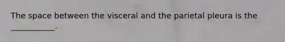 The space between the visceral and the parietal pleura is the ___________.