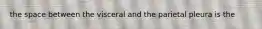 the space between the visceral and the parietal pleura is the