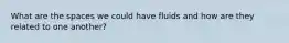 What are the spaces we could have fluids and how are they related to one another?