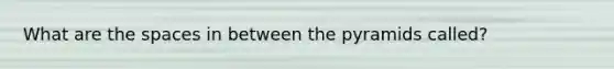 What are the spaces in between the pyramids called?
