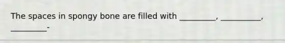 The spaces in spongy bone are filled with _________, __________, _________-