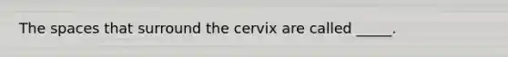 The spaces that surround the cervix are called _____.