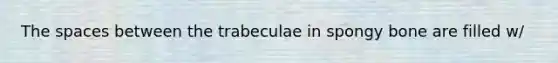 The spaces between the trabeculae in spongy bone are filled w/