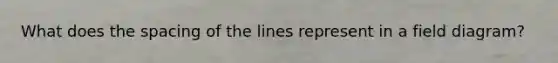 What does the spacing of the lines represent in a field diagram?