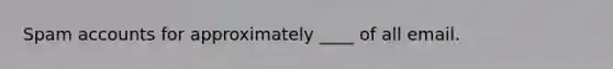 Spam accounts for approximately ____ of all email.