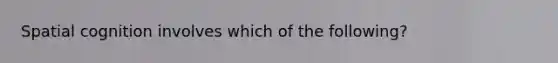 Spatial cognition involves which of the following?