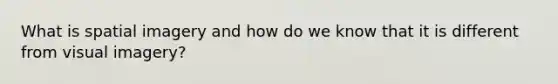 What is spatial imagery and how do we know that it is different from visual imagery?