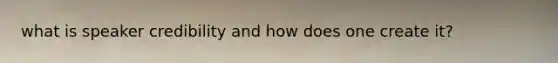 what is speaker credibility and how does one create it?