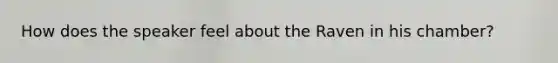 How does the speaker feel about the Raven in his chamber?