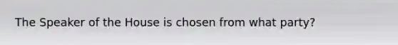 The Speaker of the House is chosen from what party?