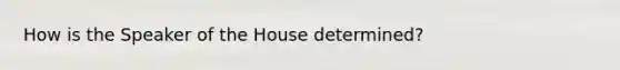 How is the Speaker of the House determined?