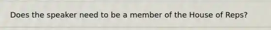 Does the speaker need to be a member of the House of Reps?