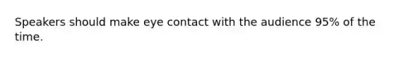 Speakers should make eye contact with the audience 95% of the time.