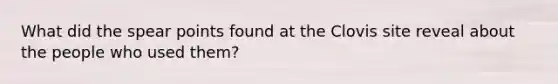 What did the spear points found at the Clovis site reveal about the people who used them?