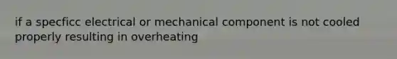 if a specficc electrical or mechanical component is not cooled properly resulting in overheating