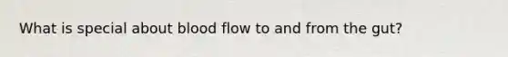 What is special about blood flow to and from the gut?