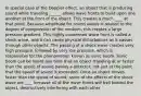 In special case of the Doppler effect, an object that is producing sound while traveling ______ allows wave fronts to build upon one another at the front of the object. This creates a much ____ at that point. Because amplitude for sound waves is related to the degree of compression of the medium, this creates a large pressure gradient. This highly condensed wave front is called a shock wave, and it can cause physical disturbances as it passes through other objects. The passing of a shock wave creates very high pressure, followed by very low pressure, which is responsible for the phenomenon known as sonic boom. Sonic boom can be heard any time that an object traveling at or faster than the speed of sound passes a detector, not just at the point that the speed of sound is exceeded. Once an object moves faster than the speed of sound, some of the effects of the shock wave are ____ because all of the wave fronts will trail behind the object, destructively interfering with each other.