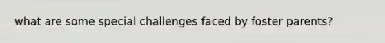 what are some special challenges faced by foster parents?
