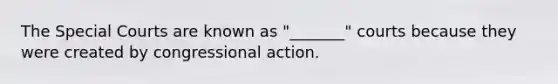 The Special Courts are known as "_______" courts because they were created by congressional action.